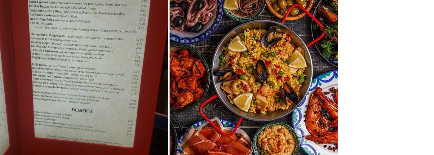 Viva Sevilla Riverside Menu