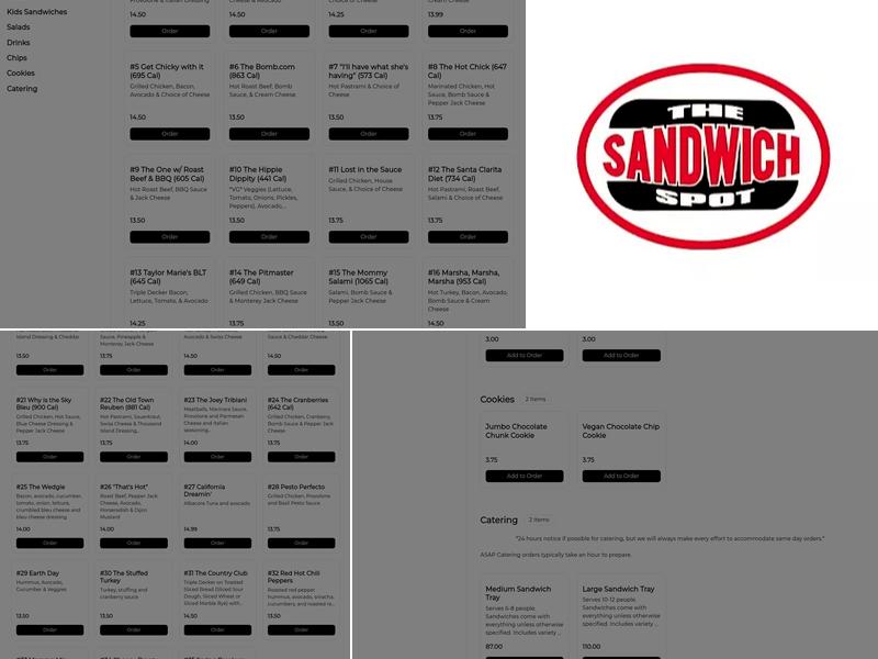 The Sandwich Spot Menu
