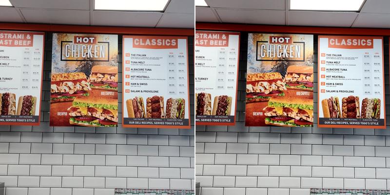 TOGO'S Sandwiches Menu