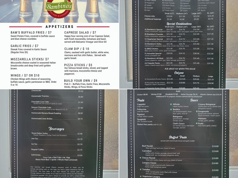 Bambino's Vallejo - Pizza, Pasta + Full Bar Menu