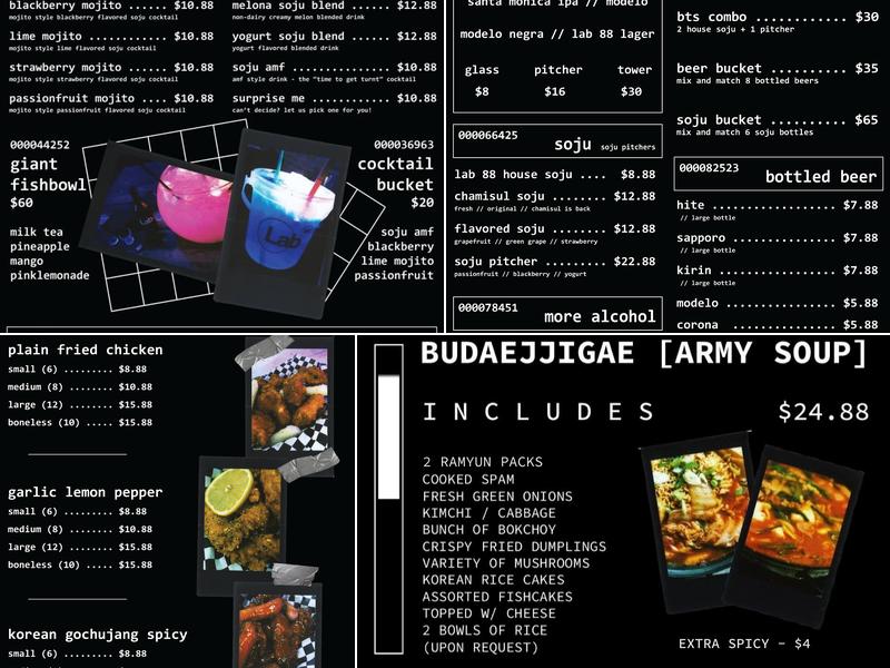 Lab 88 Menu