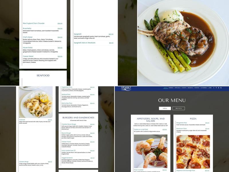 Lara's Fine Dining Menu