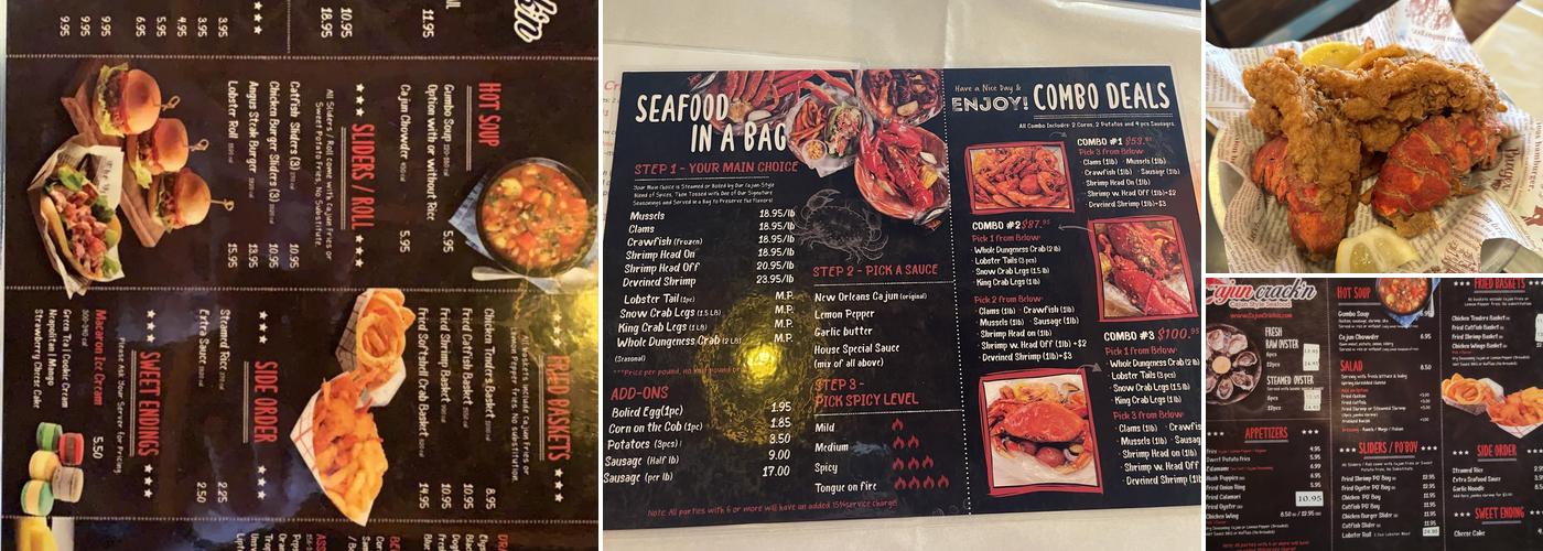 Cajun Crackin Menu