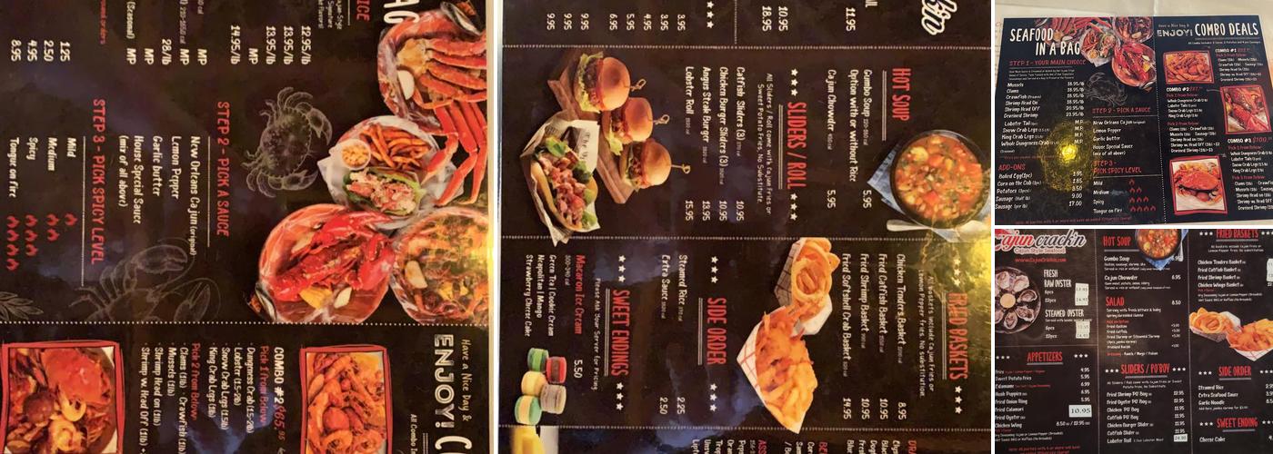 Cajun Crackin Menu
