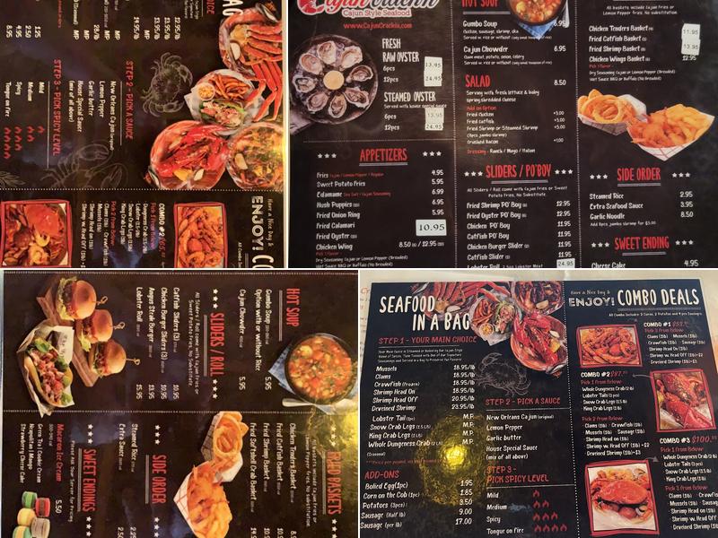 Cajun Crackin Menu