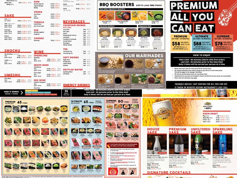 Gyu-Kaku Japanese BBQ Menu
