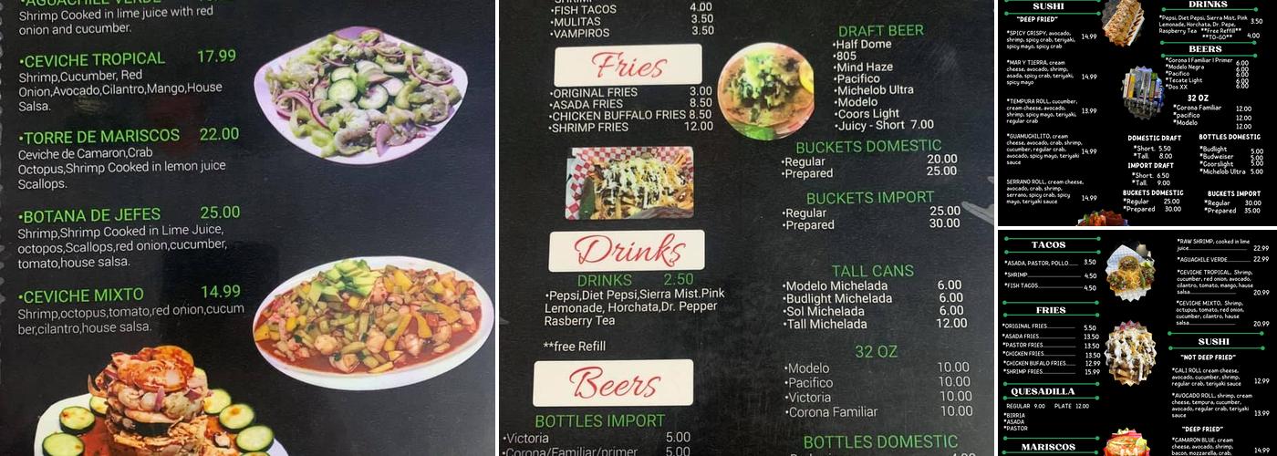 Tacos & Beers Menu