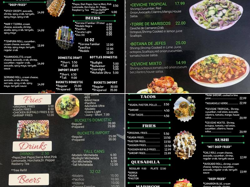 Tacos & Beers Menu
