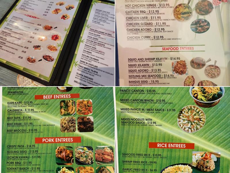 Las Islas Filipinas Restaurant Menu