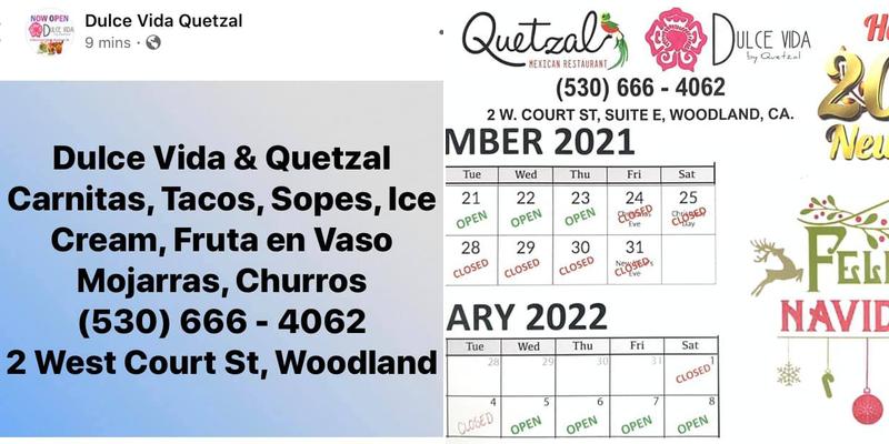 Dulce Vida by Quetzal Menu