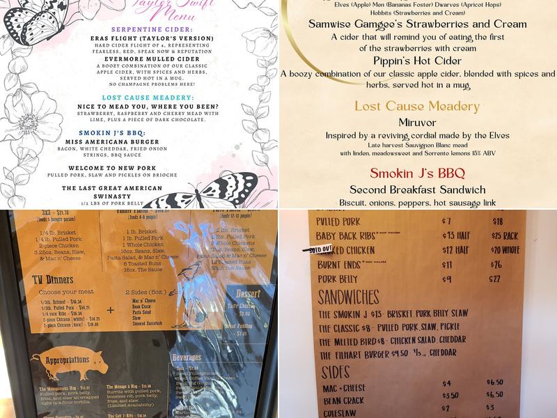 Smokin J's BBQ Menu