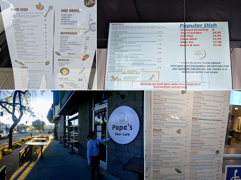 Papa's Thai Cafe Menu