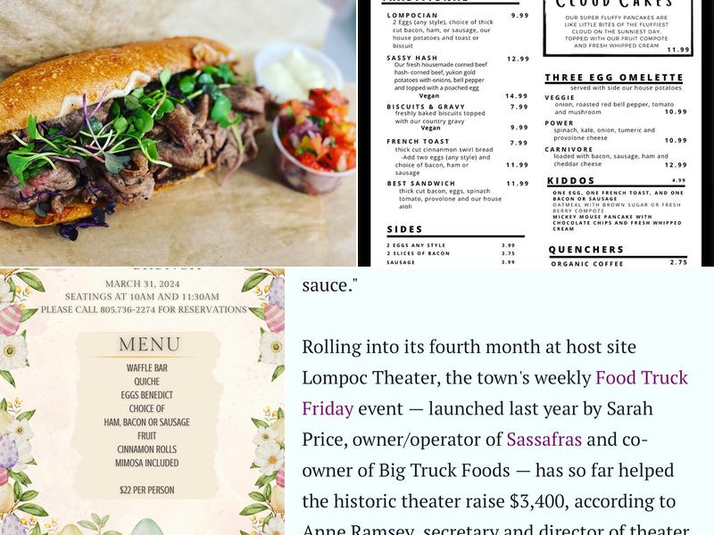 Sassafrass Lompoc Menu