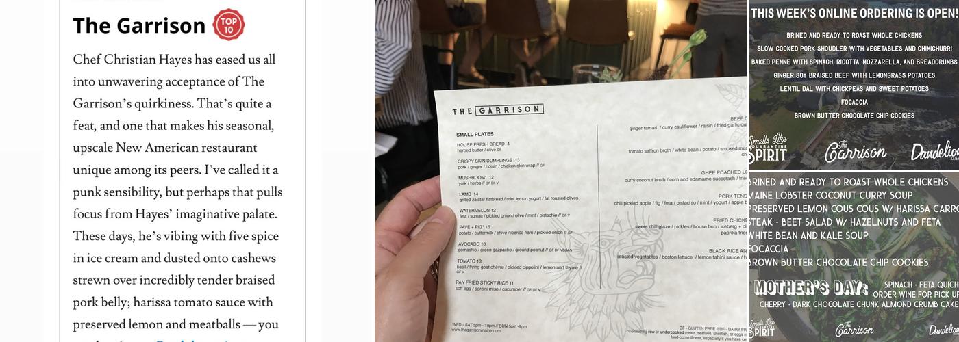 The Garrison Menu