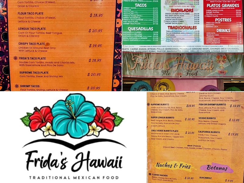 Frida's Hawaii Menu