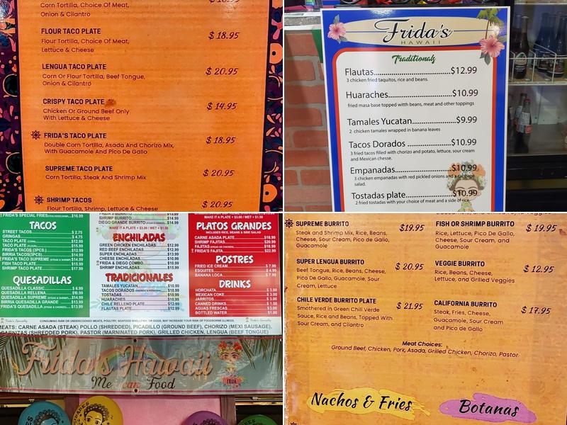 Frida's Hawaii Menu