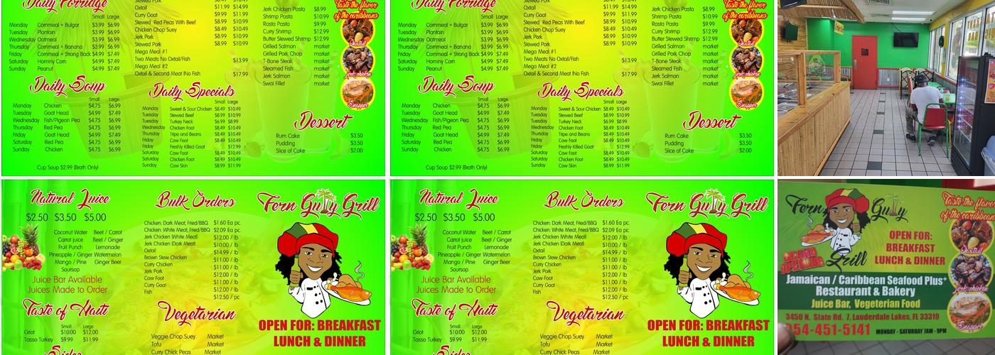 Fern Gully Grill - Lauderdale Lakes Menu