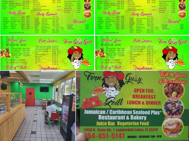 Fern Gully Grill - Lauderdale Lakes Menu