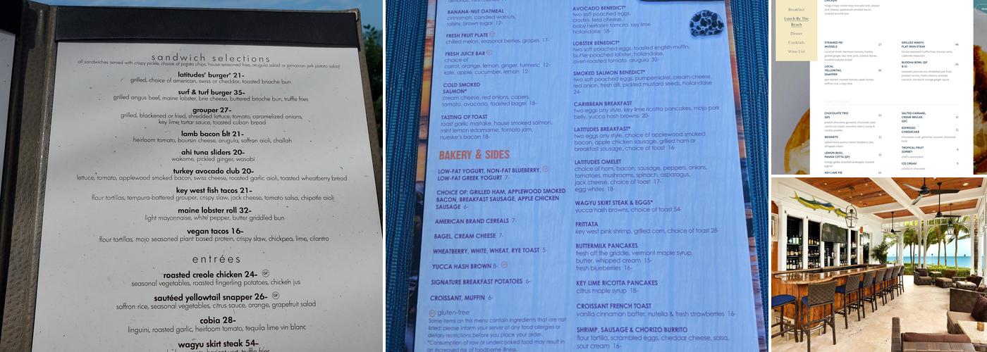 Latitudes Menu