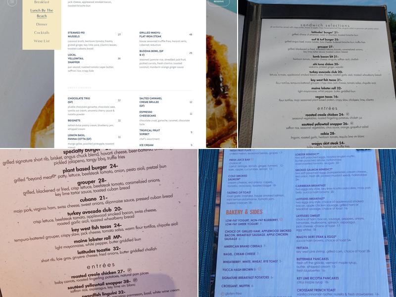 Latitudes Menu