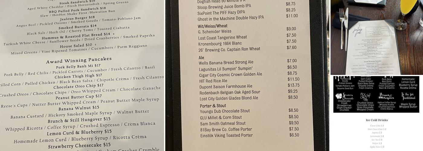 Jealous Fork Menu