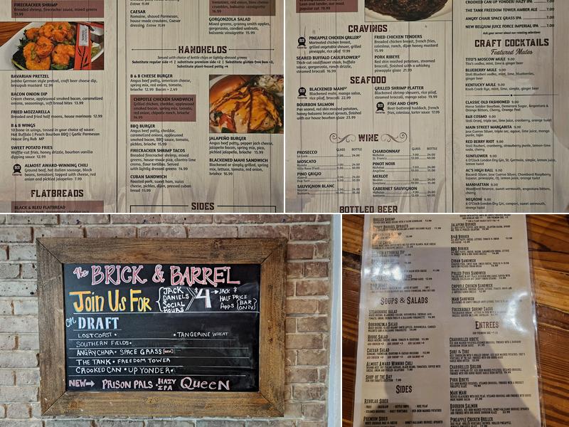 The Brick & Barrel Public House Menu