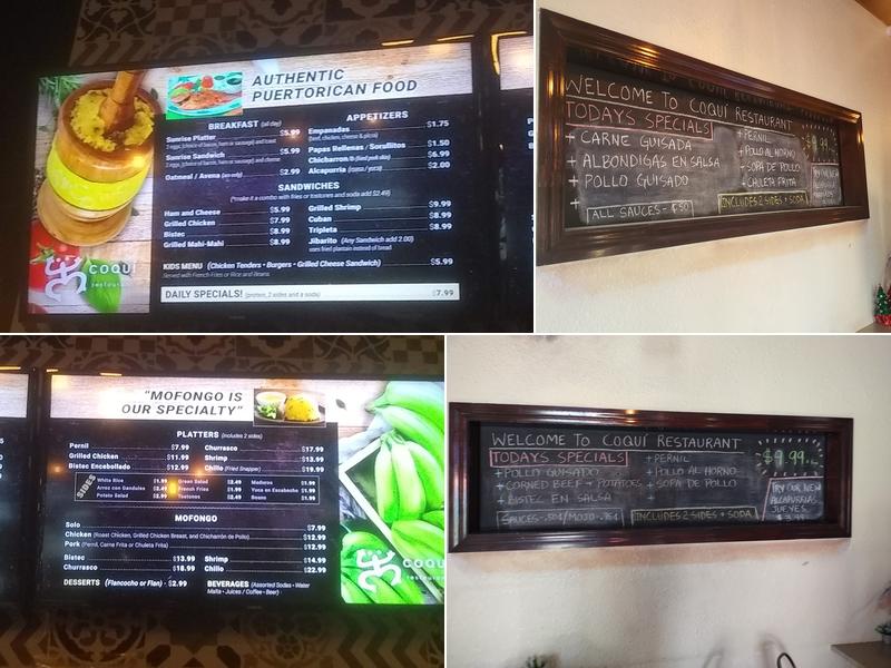 Coqui Restaurant Menu