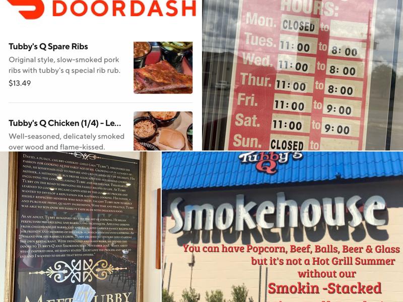 Tubby's Q and Smokehouse Menu