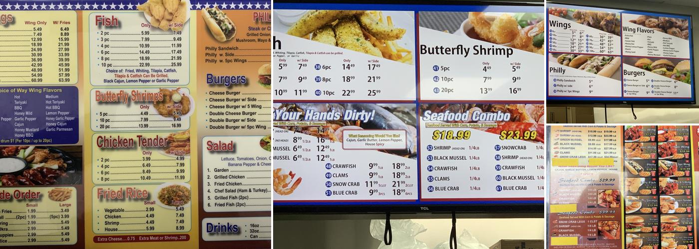 American Wings & Cajun Seafood Menu