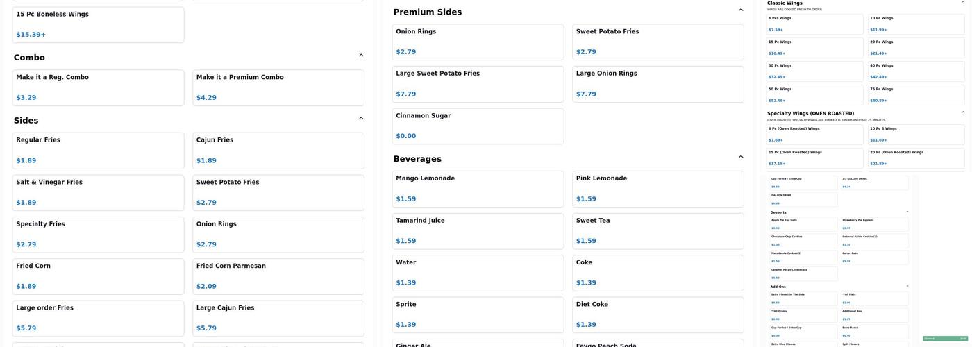 Wingtopia Menu