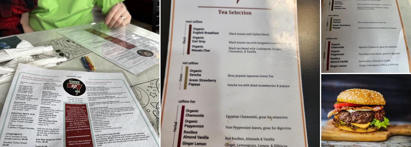 Thumbs Up Diner - Austell Menu