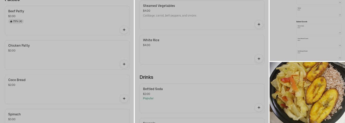 Taste of the Caribbean Menu