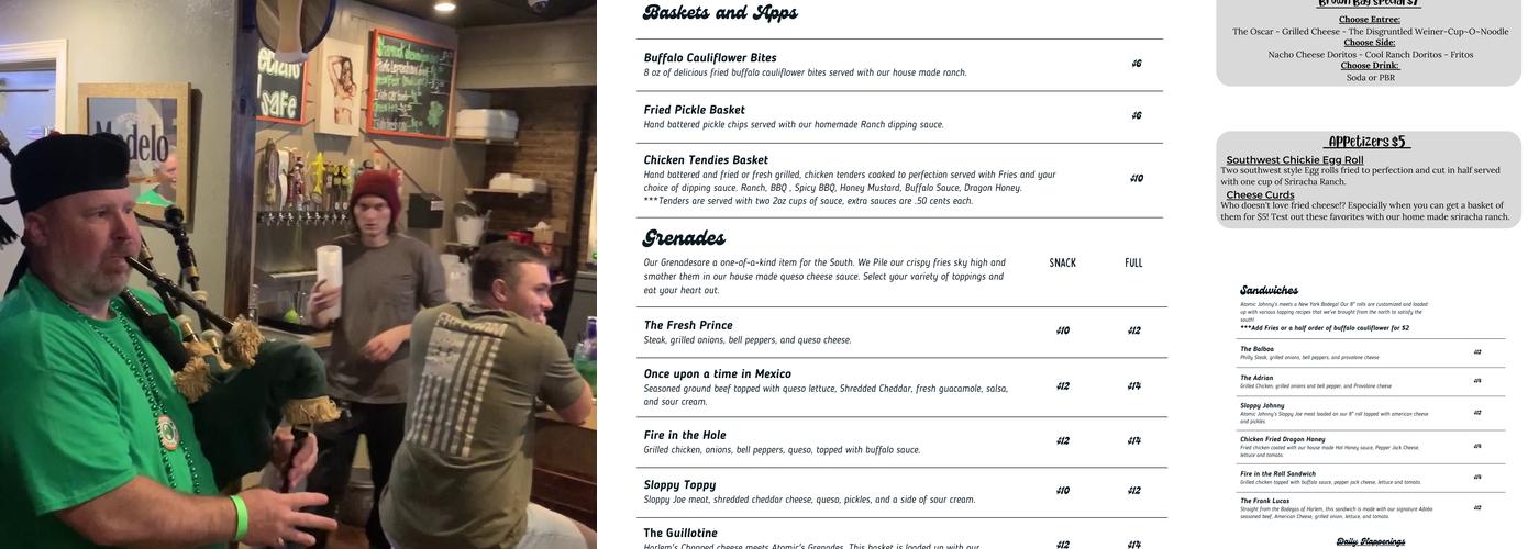 Atomic Johnny's Menu