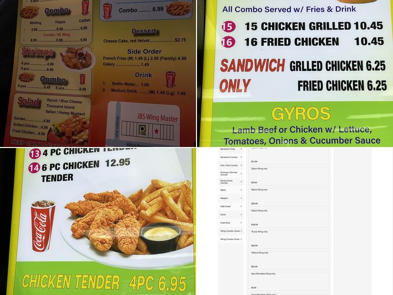 JB'S WING MASTER Menu