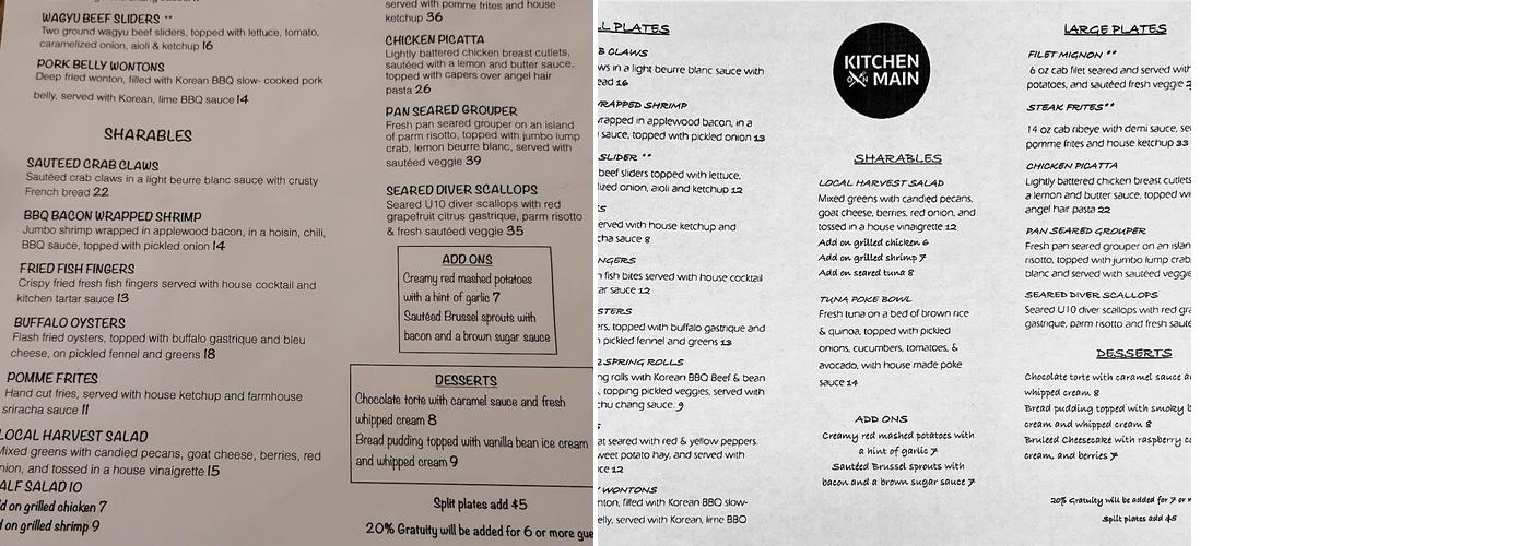 Kitchen On Main Menu