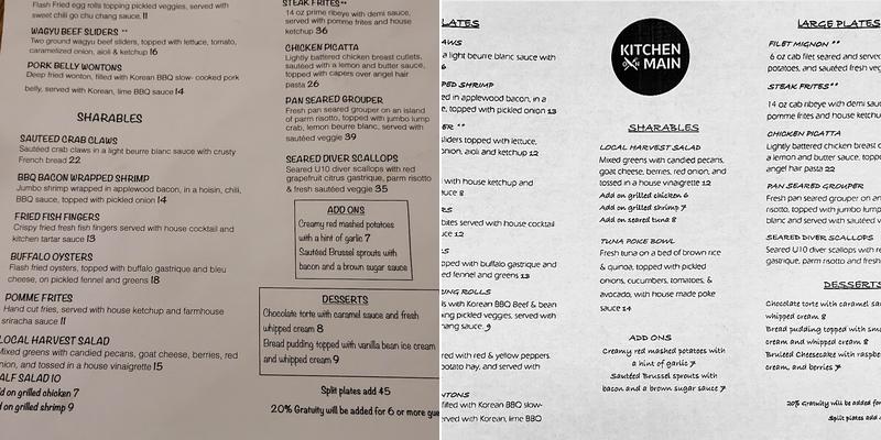 Kitchen On Main Menu