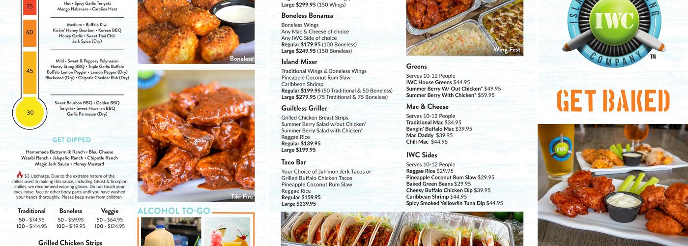 Island Wing Company - Daphne Menu