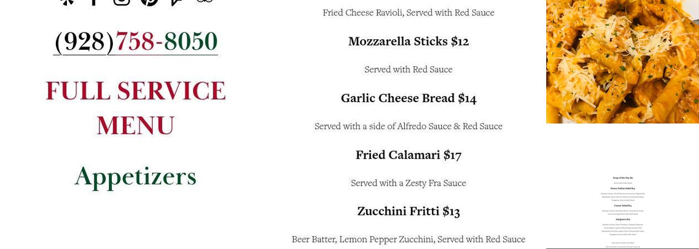 Meoni’s Italian Kitchen Menu