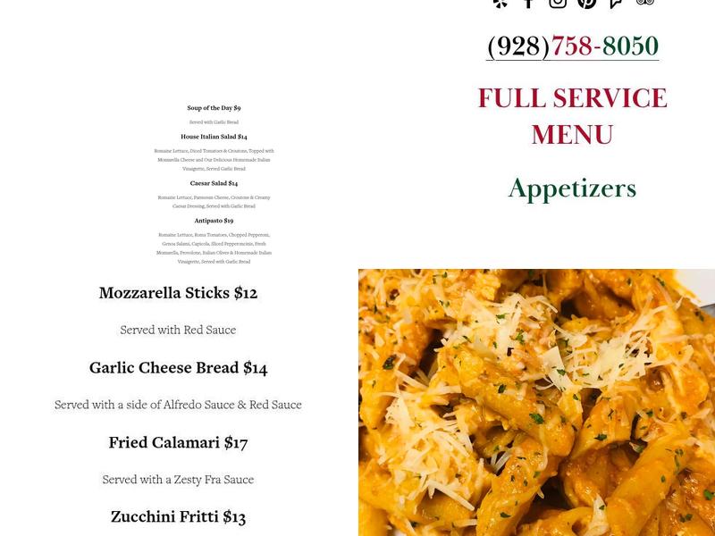 Meoni’s Italian Kitchen Menu