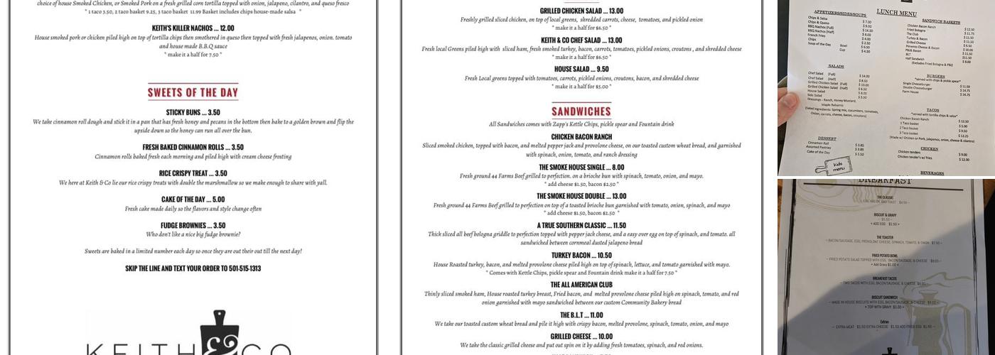 Keith & Co Menu
