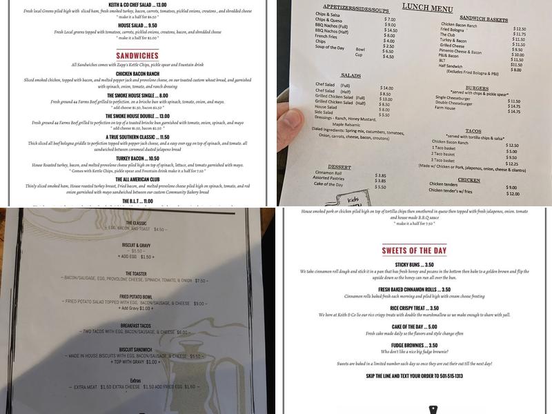Keith & Co Menu