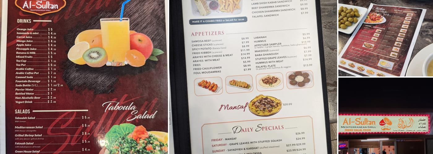 Al-Sultan Mediterranean Grill Menu