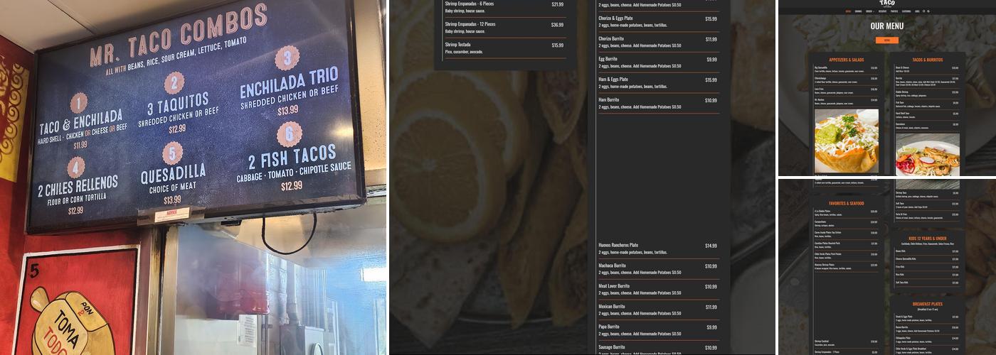 Mr Taco Menu