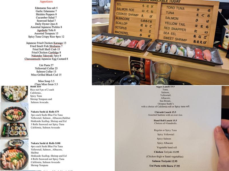 Sushi NAKATA Menu