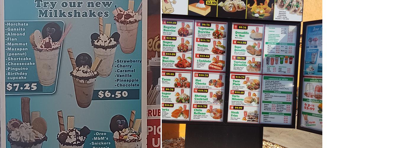 Taqueria El Mezcal San Pablo Menu