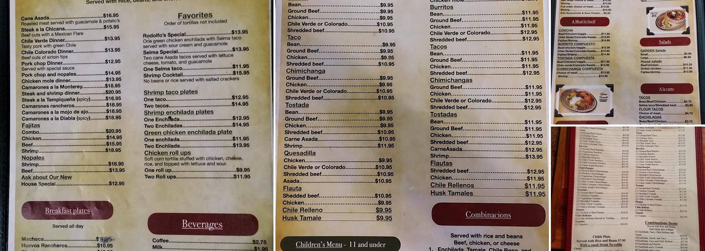 Rodolfo's Menu