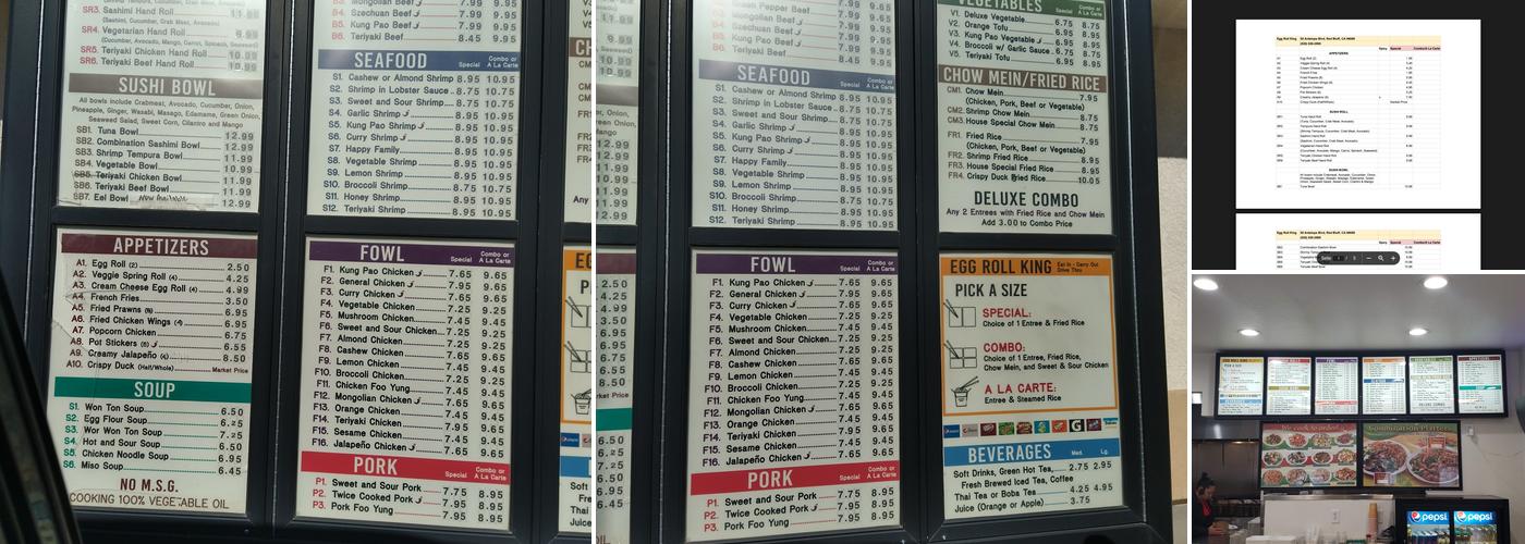 Egg Roll King Menu