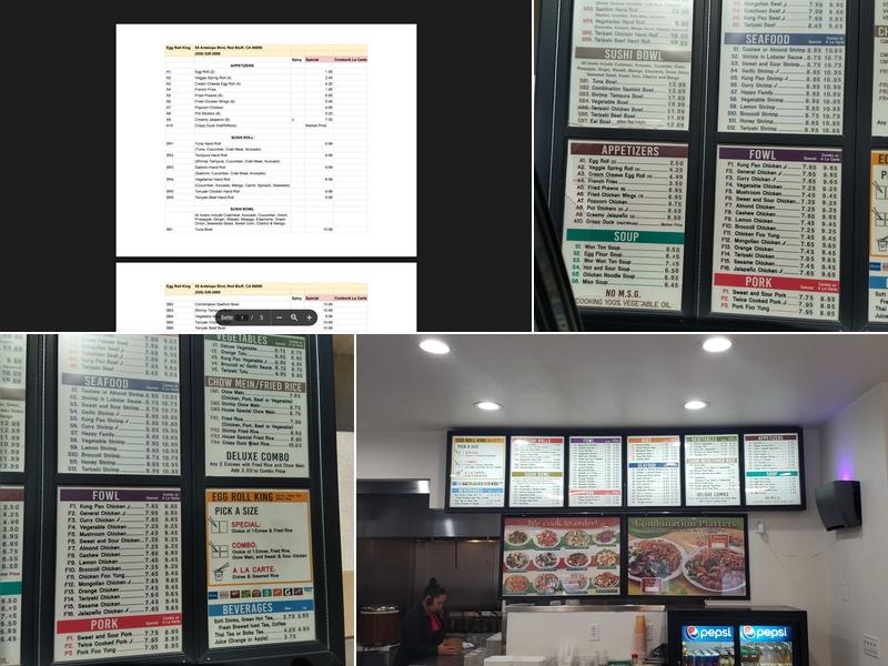 Egg Roll King Menu