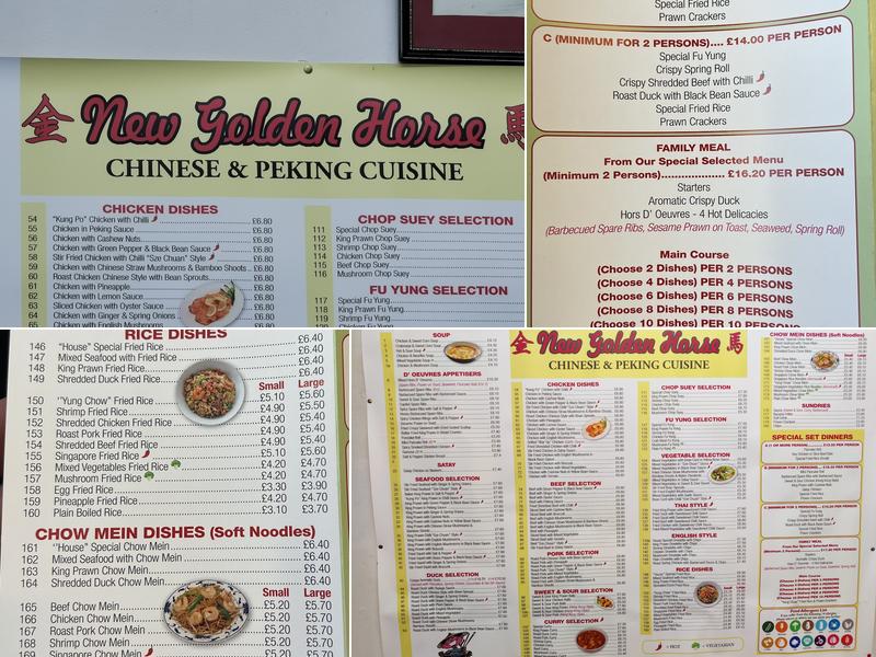 New Golden Horse Menu