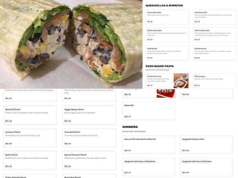 Belle Foods & Pizza Menu